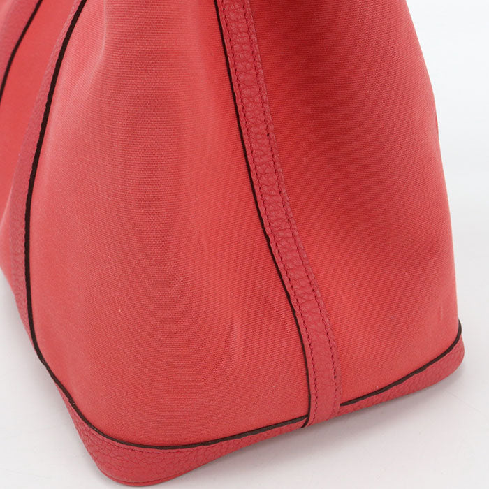 HERMES Garden Party PM Toile Officier Tote Bag - Red