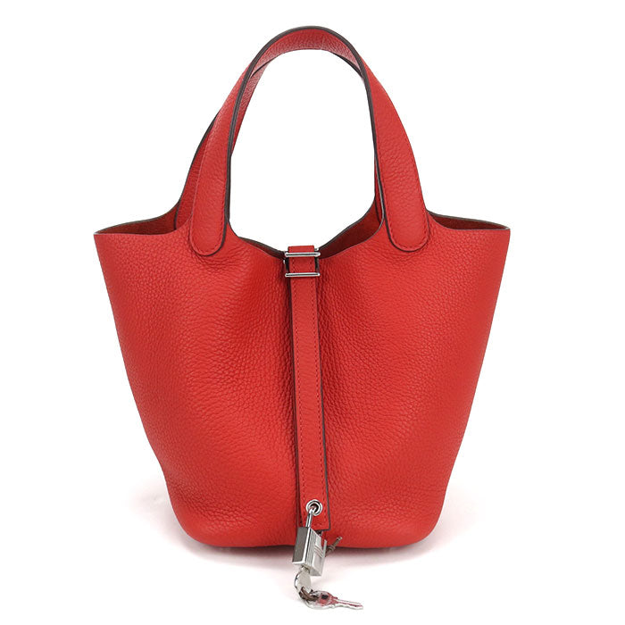 Hermès Picotin Lock PM Taurillon Clemence Leather Handbag - Red