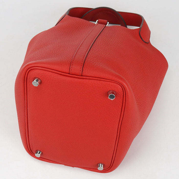 Hermès Picotin Lock PM Taurillon Clemence Leather Handbag - Red