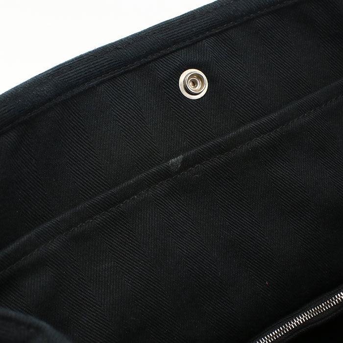 HERMES Valparaiso MM Toile Chevron Handbag - Black