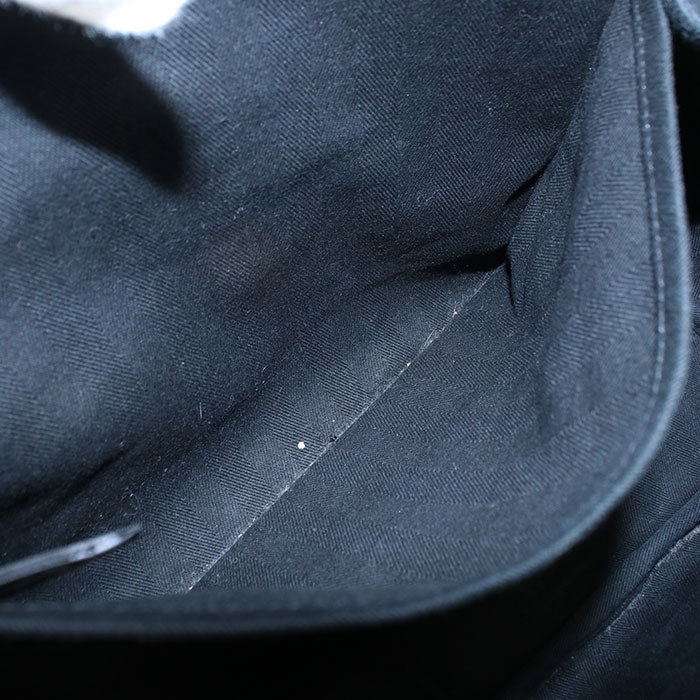 HERMES Valparaiso MM Toile Chevron Handbag - Black