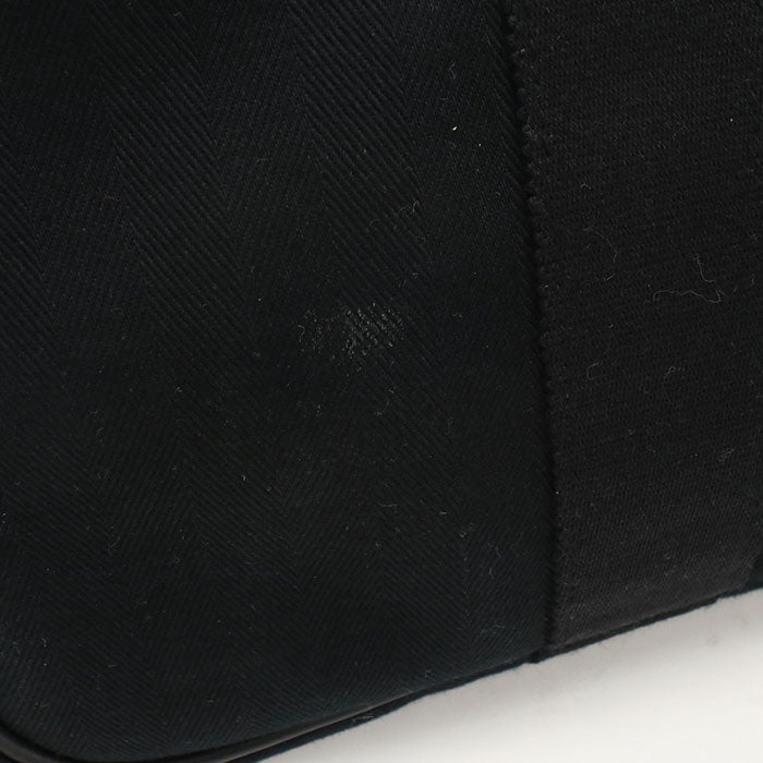 HERMES Valparaiso MM Toile Chevron Handbag - Black