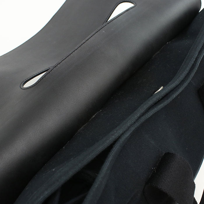 HERMES Valparaiso MM Toile Chevron Handbag - Black