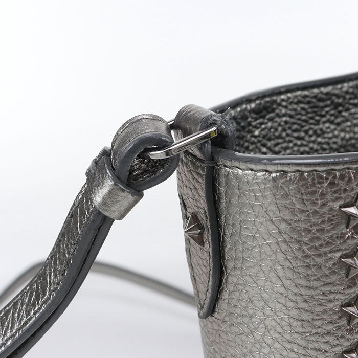 JIMMY CHOO スタースタッズ レザー トートバッグ ショルダーバッグ - シルバー