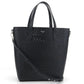 JIMMY CHOO パンチング レザー トートバッグ ショルダーバッグ - ブラック