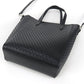 JIMMY CHOO パンチング レザー トートバッグ ショルダーバッグ - ブラック