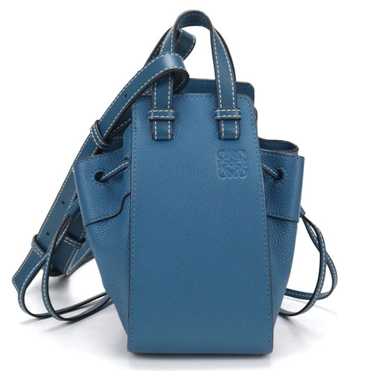 LOEWE ハンモック ドローストリングバッグ ミニ カーフスキン ハンドバッグ ショルダーバッグ - ブルー