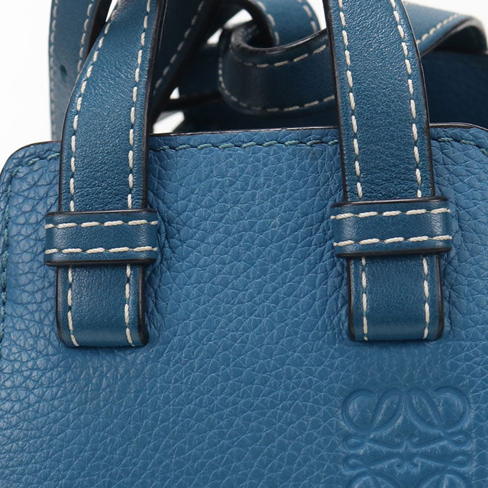LOEWE ハンモック ドローストリングバッグ ミニ カーフスキン ハンドバッグ ショルダーバッグ - ブルー