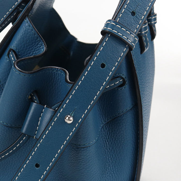 LOEWE ハンモック ドローストリングバッグ ミニ カーフスキン ハンドバッグ ショルダーバッグ - ブルー