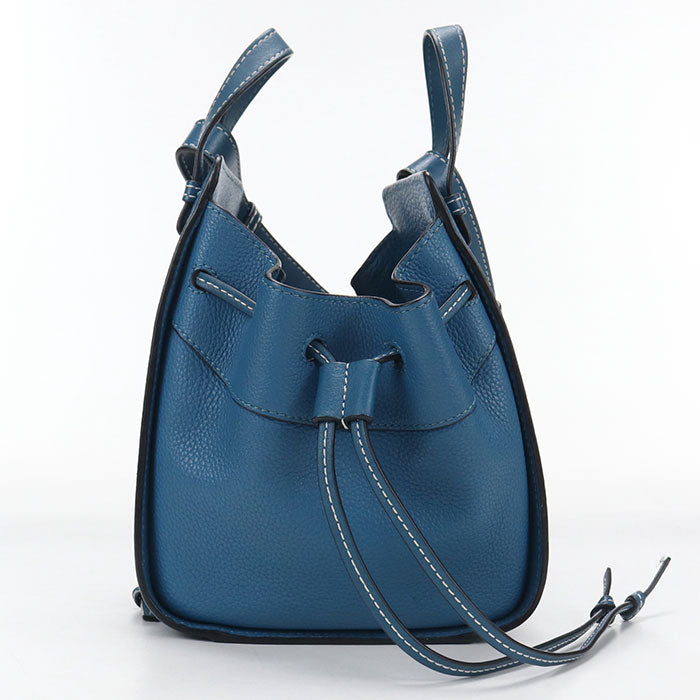 LOEWE ハンモック ドローストリングバッグ ミニ カーフスキン ハンドバッグ ショルダーバッグ - ブルー