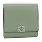 LOEWE Anagram Calfskin Bi-fold Compact Wallet - Green