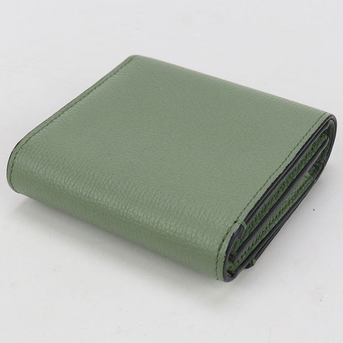 LOEWE Anagram Calfskin Bi-fold Compact Wallet - Green
