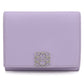 LOEWE Anagram Pebble Grain Calfskin Tri-Fold Compact Wallet - Purple