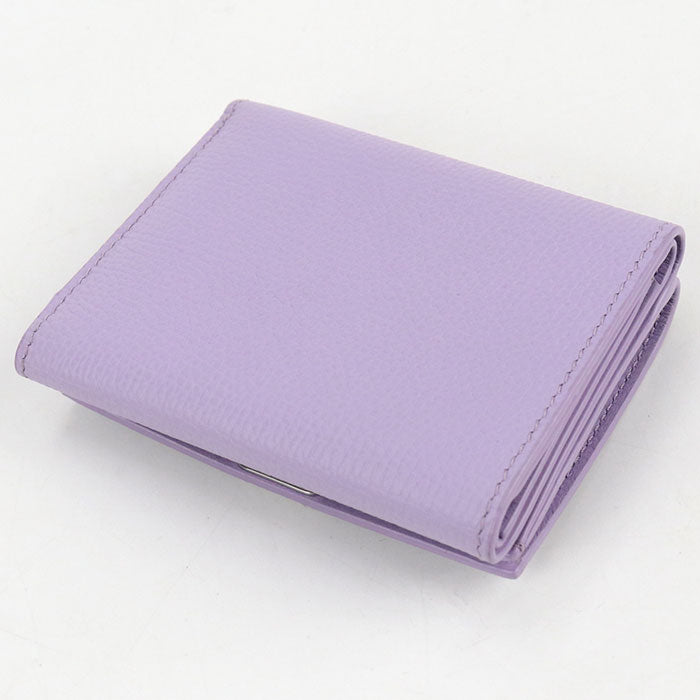 LOEWE Anagram Pebble Grain Calfskin Tri-Fold Compact Wallet - Purple