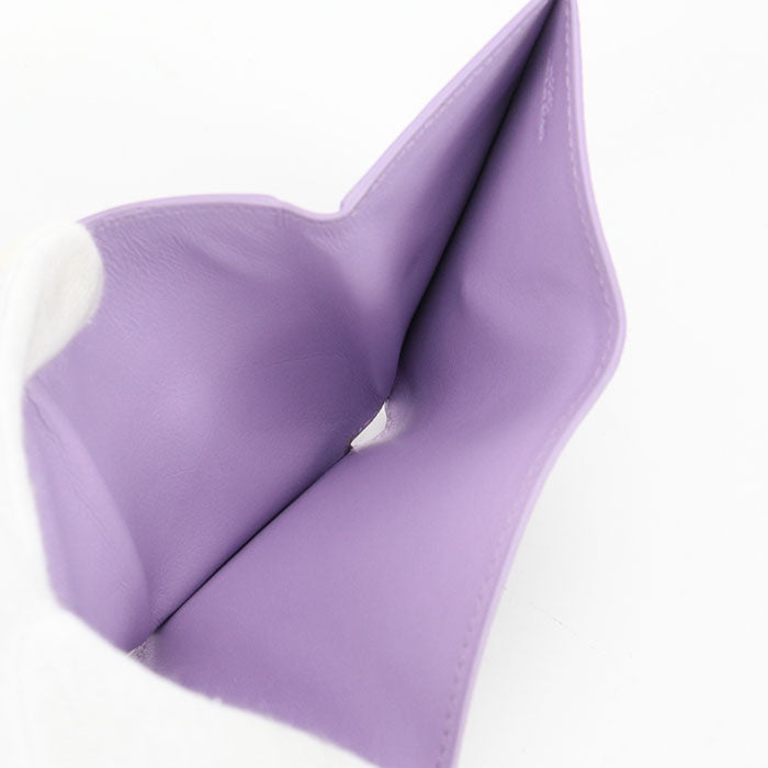 LOEWE Anagram Pebble Grain Calfskin Tri-Fold Compact Wallet - Purple