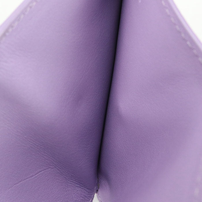 LOEWE Anagram Pebble Grain Calfskin Tri-Fold Compact Wallet - Purple