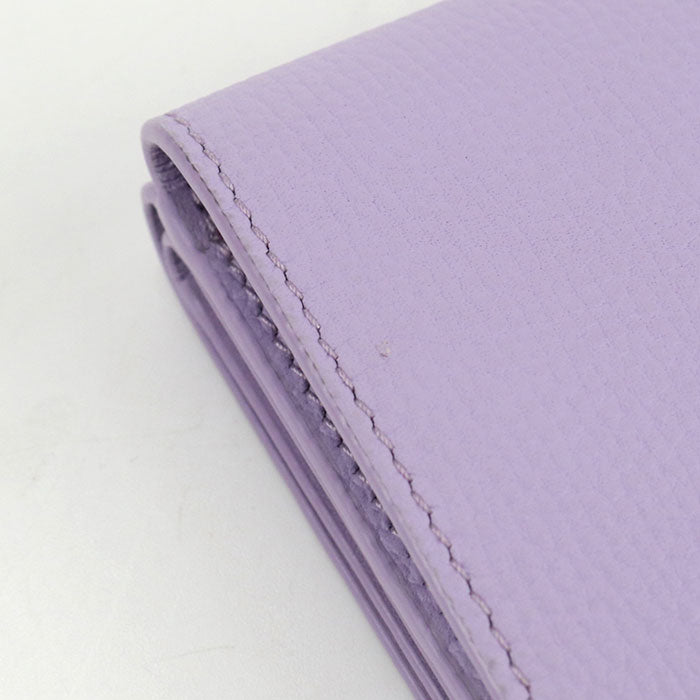 LOEWE Anagram Pebble Grain Calfskin Tri-Fold Compact Wallet - Purple