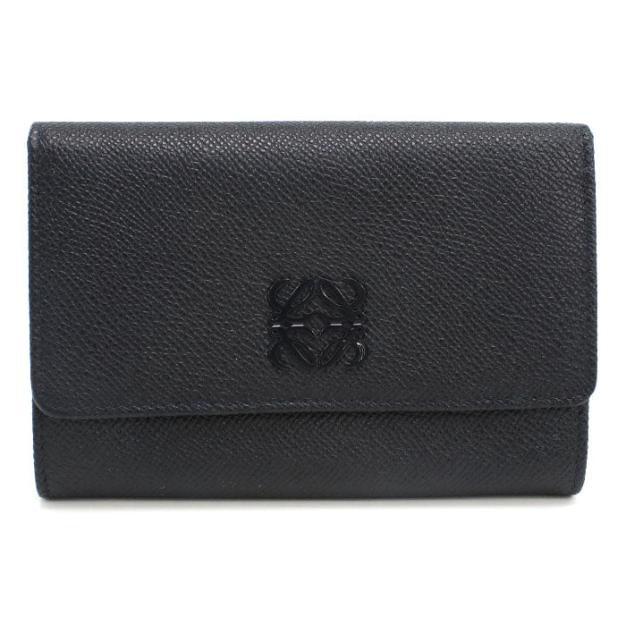 LOEWE Anagram Calfskin Bi-fold Compact Wallet - Navy