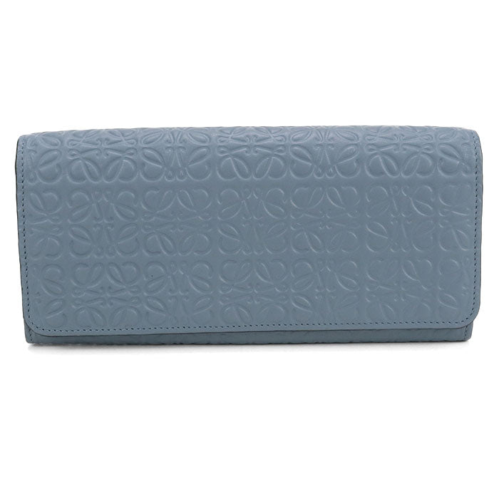 LOEWE Continental Anagram Repeat Calfskin Long Wallet - Blue