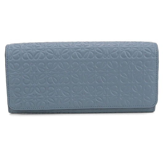 LOEWE Continental Anagram Repeat Calfskin Long Wallet - Blue