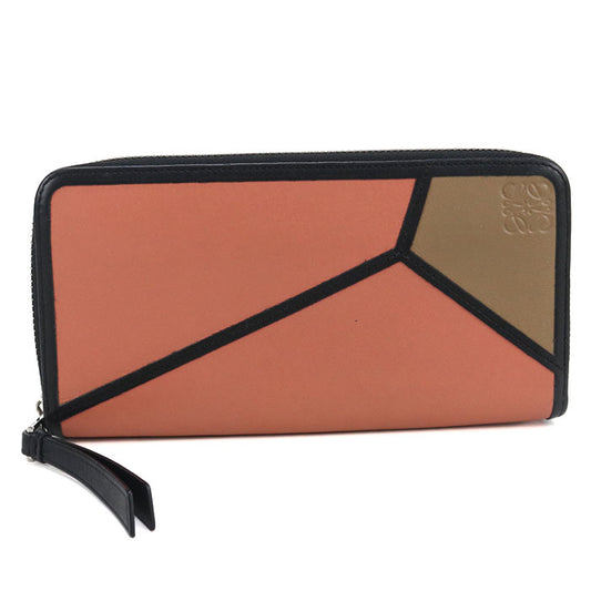 LOEWE Puzzle Zip-Around Calfskin Long Wallet - Pink