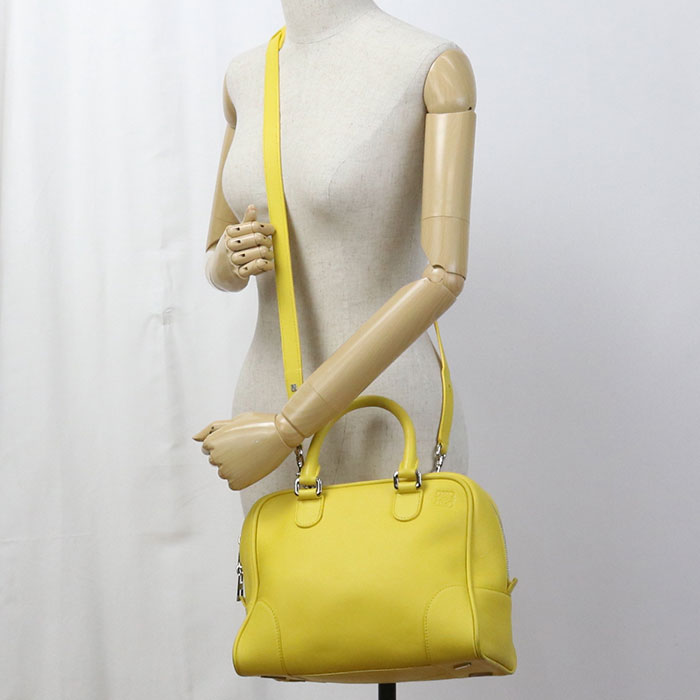 LOEWE アナグラム アマソナ 75 カーフスキン ハンドバッグ ショルダーバッグ - イエロー