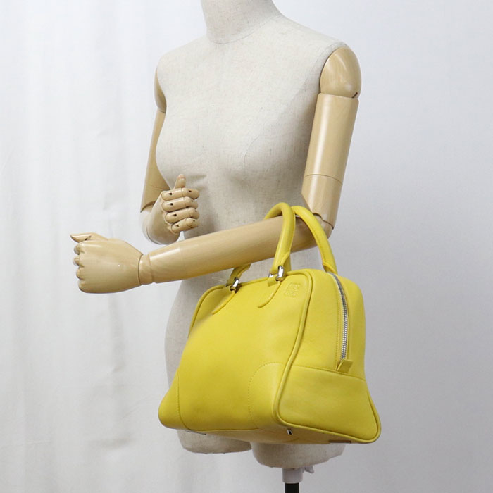 LOEWE アナグラム アマソナ 75 カーフスキン ハンドバッグ ショルダーバッグ - イエロー