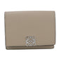 LOEWE Anagram Calfskin Tri-fold Compact Wallet - Beige