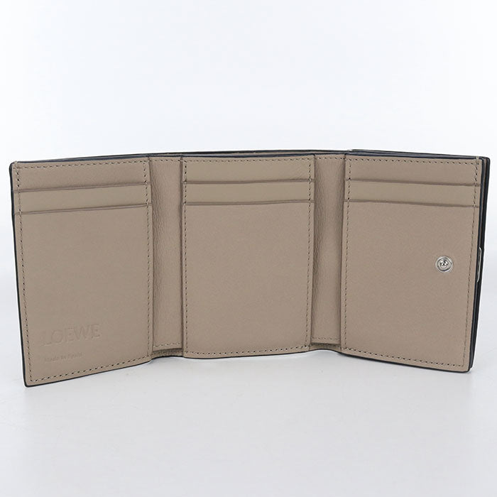 LOEWE Anagram Calfskin Tri-fold Compact Wallet - Beige