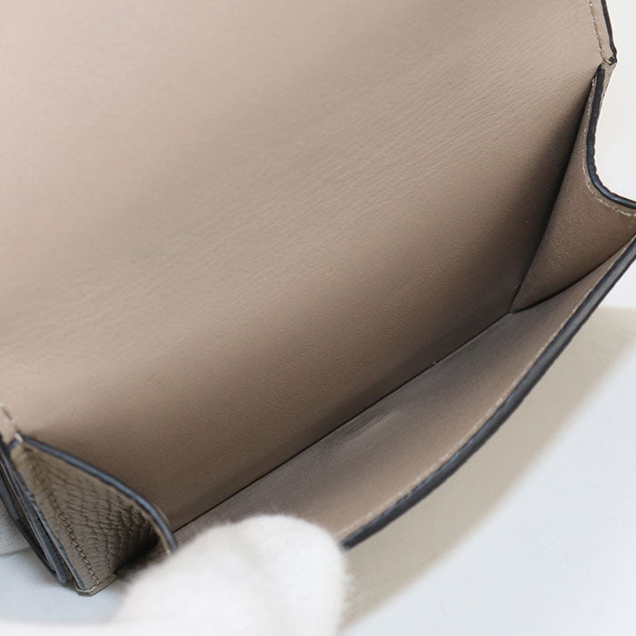 LOEWE Anagram Calfskin Tri-fold Compact Wallet - Beige