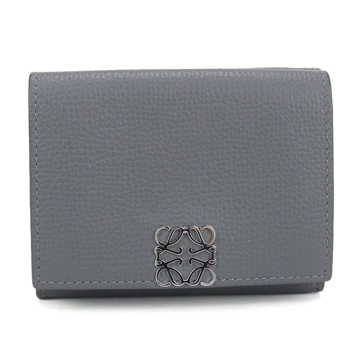 LOEWE Anagram Calfskin Tri-fold Compact Wallet - Grey