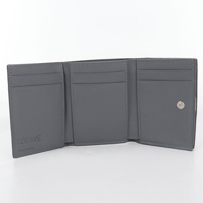 LOEWE Anagram Calfskin Tri-fold Compact Wallet - Grey