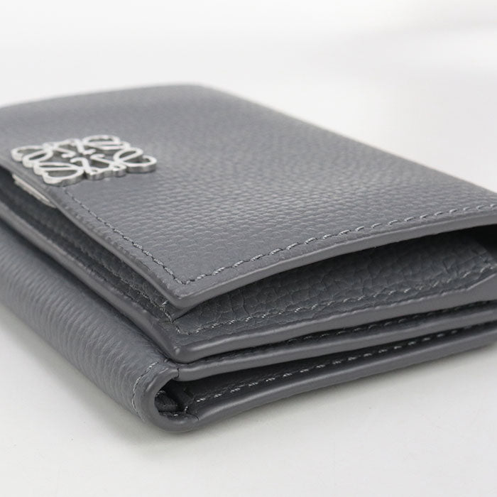 LOEWE Anagram Calfskin Tri-fold Compact Wallet - Grey