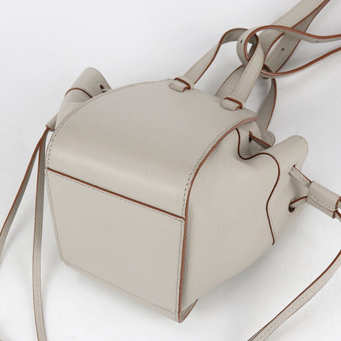 LOEWE Hammock Drawstring Bag Mini Calfskin Shoulder Bag - Beige