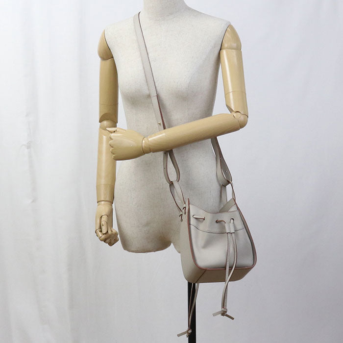 LOEWE Hammock Drawstring Bag Mini Calfskin Shoulder Bag - Beige