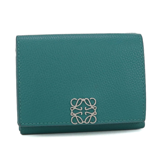 LOEWE Anagram Trifold Wallet in Calfskin - Green