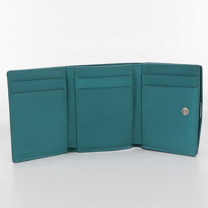 LOEWE Anagram Trifold Wallet in Calfskin - Green