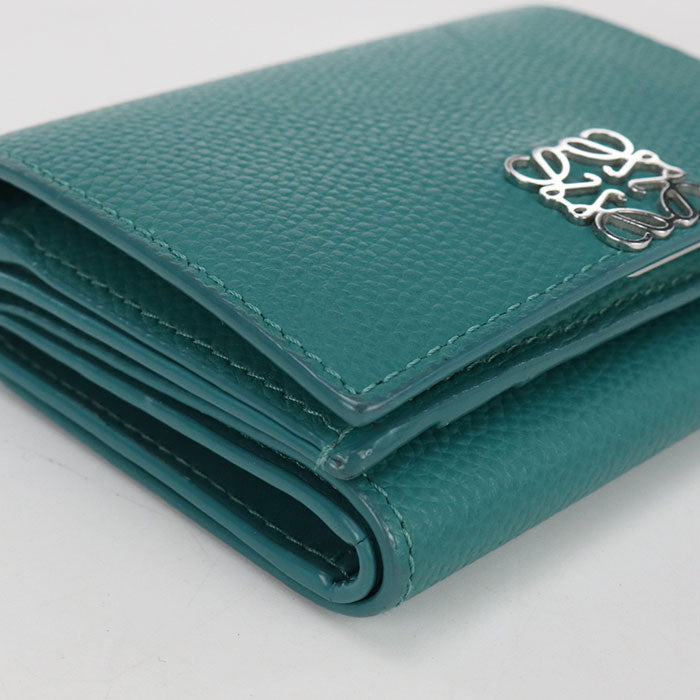 LOEWE Anagram Trifold Wallet in Calfskin - Green