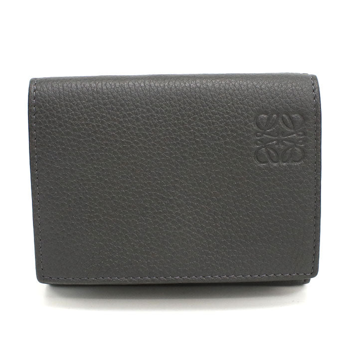 LOEWE Anagram Trifold Wallet in Calfskin - Gray