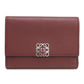 LOEWE Anagram Calfskin Tri-fold Compact Wallet - Wine Red