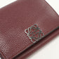 LOEWE Anagram Trifold Wallet in Calfskin - Wine Red