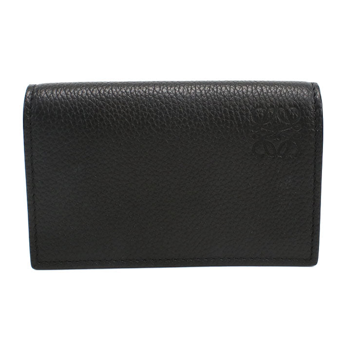 LOEWE Anagram Business Card Holder Calfskin Card Case - Black