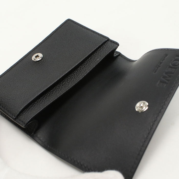 LOEWE Anagram Business Card Holder Calfskin Card Case - Black