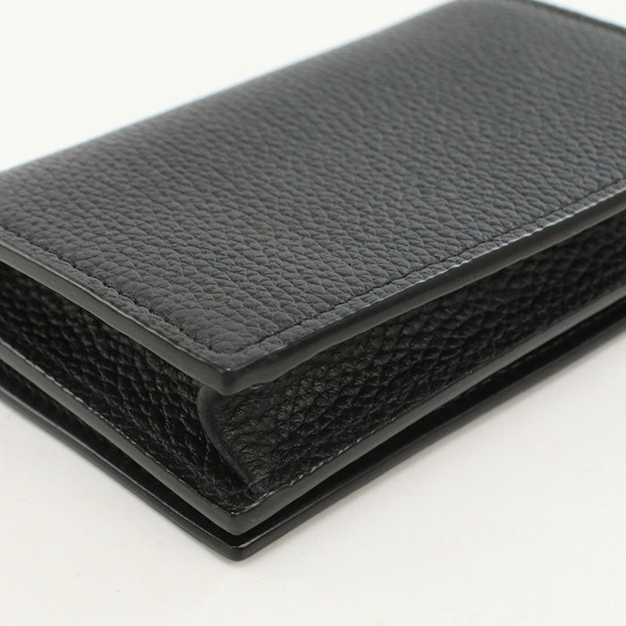 LOEWE Anagram Business Card Holder Calfskin Card Case - Black