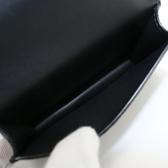 LOEWE Anagram Business Card Holder Calfskin Card Case - Black