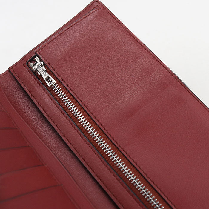 LOEWE Vertical Wallet Large Grained Calfskin Bifold Long Wallet - Brown