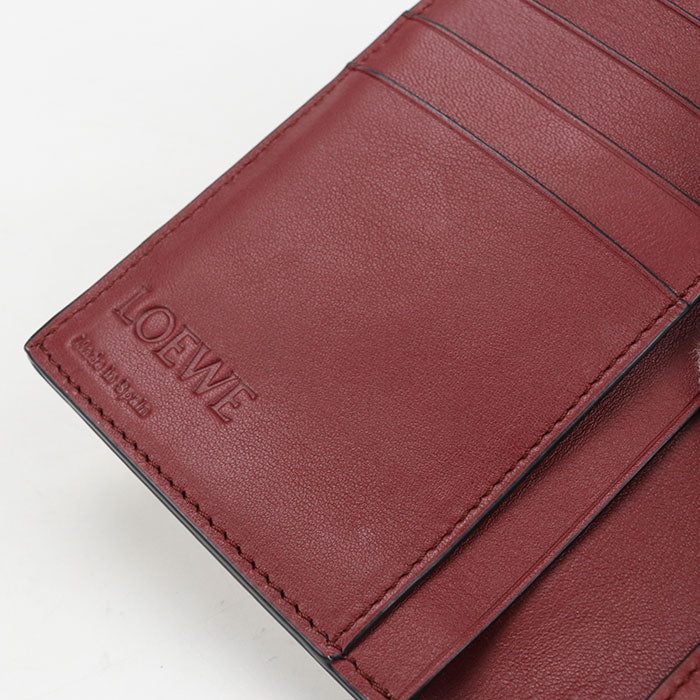 LOEWE Vertical Wallet Large Grained Calfskin Bifold Long Wallet - Brown