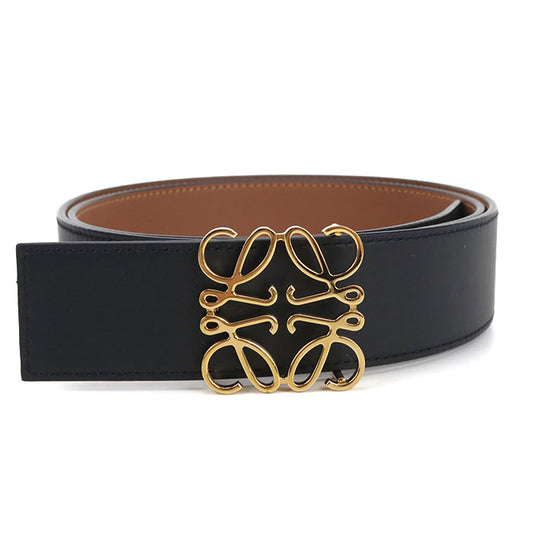 LOEWE Anagram Reversible Smooth Calfskin Belt - Black