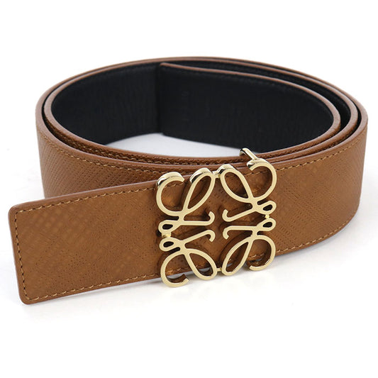 LOEWE Anagram Reversible Calfskin Belt - Brown