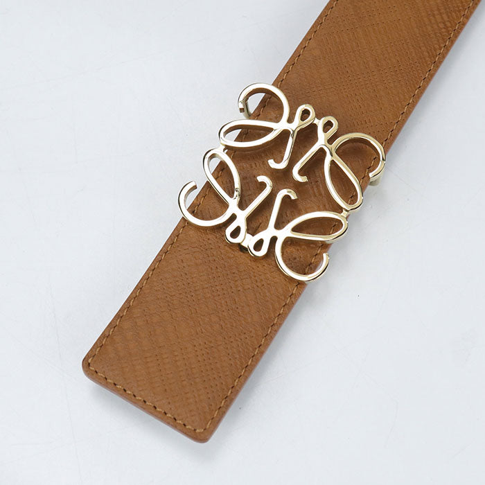 LOEWE Anagram Reversible Calfskin Belt - Brown